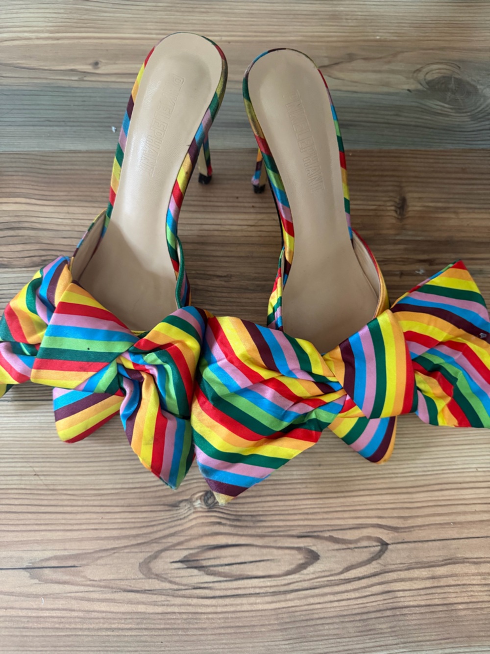 Rainbow Striped Bow Mule - Multicolor Women’s Slide By Pink Elephant